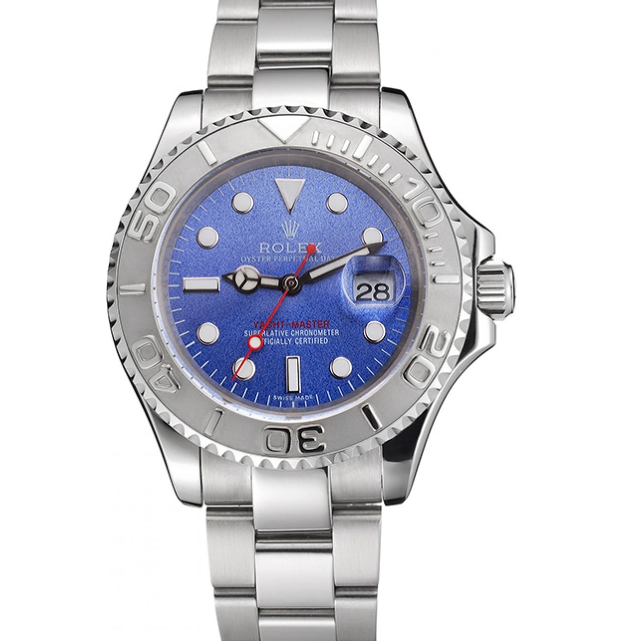 Best AAA Replica Sites Bracelet Dial And Stainless Steel Rolex Swiss Yacht-Master Case Blue 0723